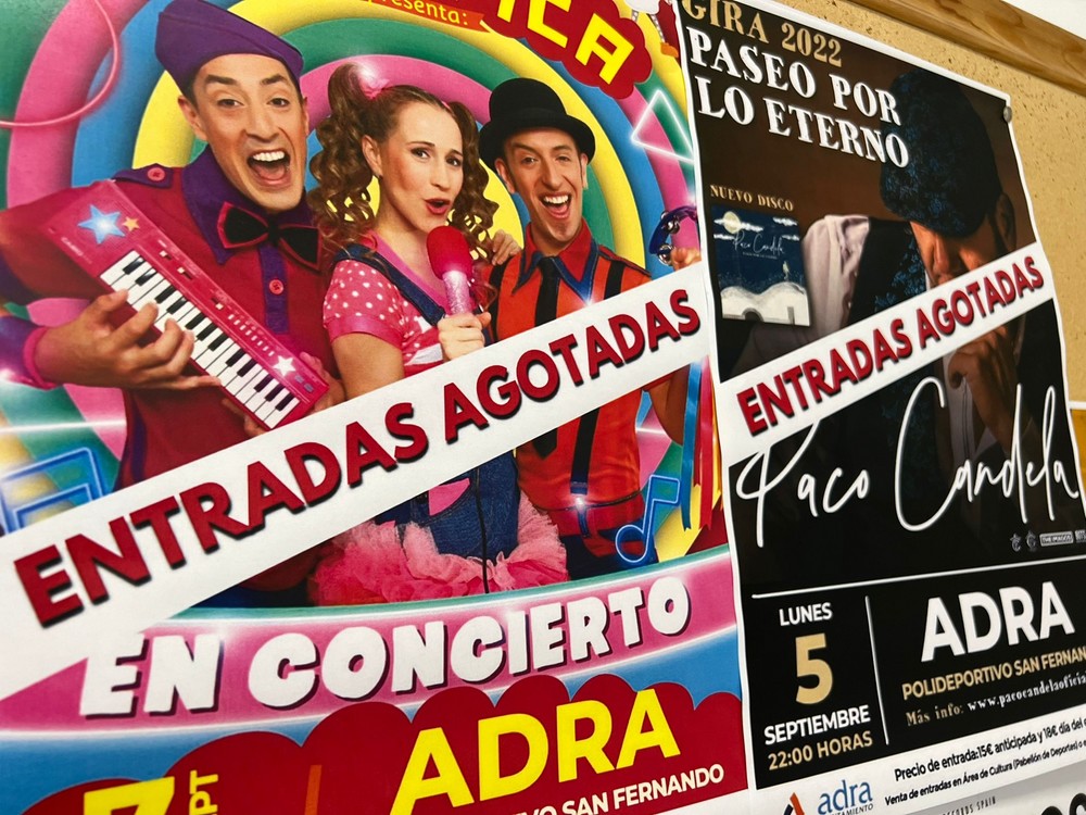 Adra cuelga el cartel de ‘entradas agotadas’ para los conciertos de Paco Candela y Pica-Pica