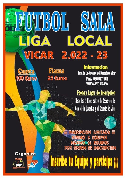 Abierto el plazo de inscripción en la liga local de fútbol sala de Vícar