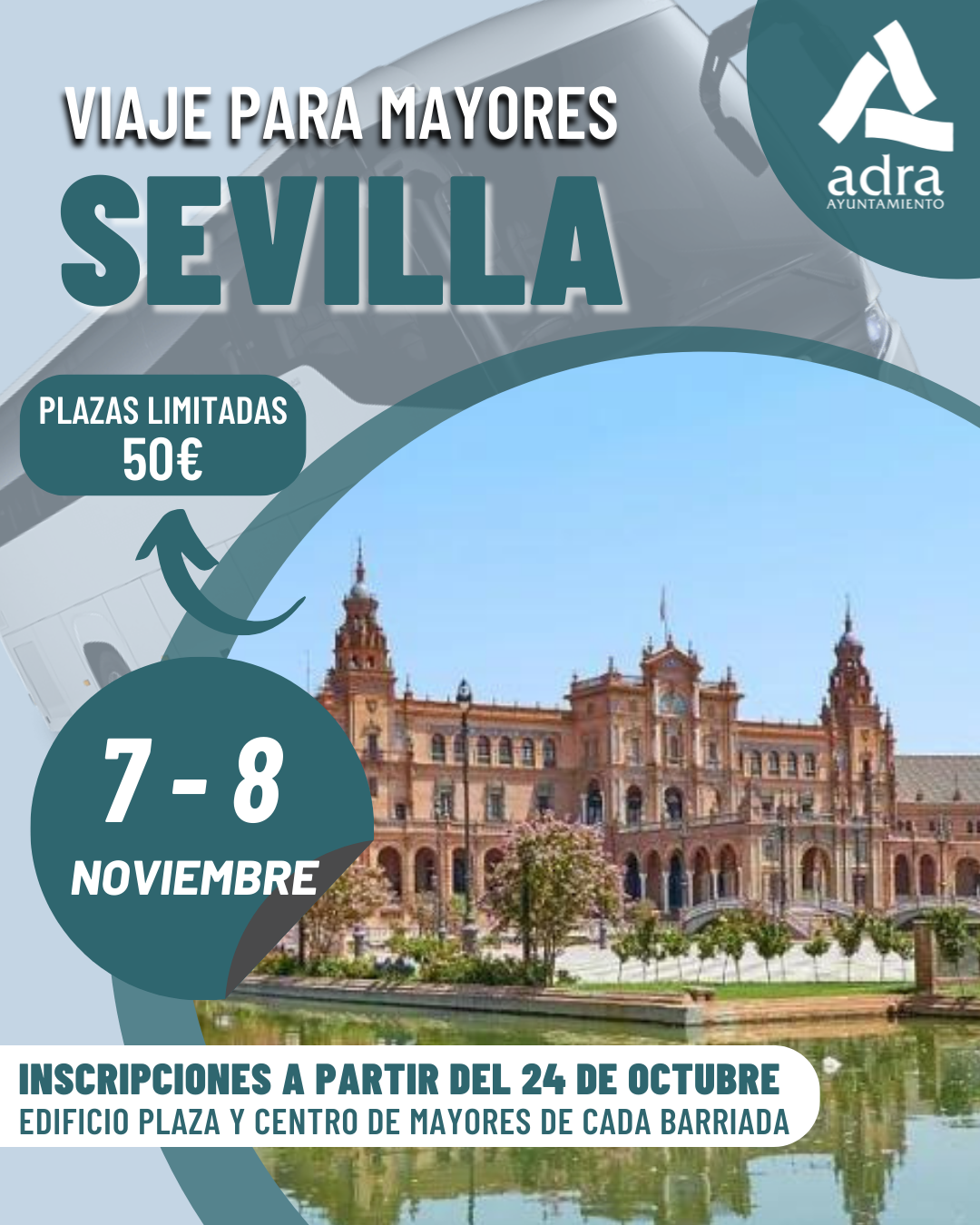 Los mayores de Adra disfrutarán de un viaje a Sevilla los días 7 y 8 de noviembre