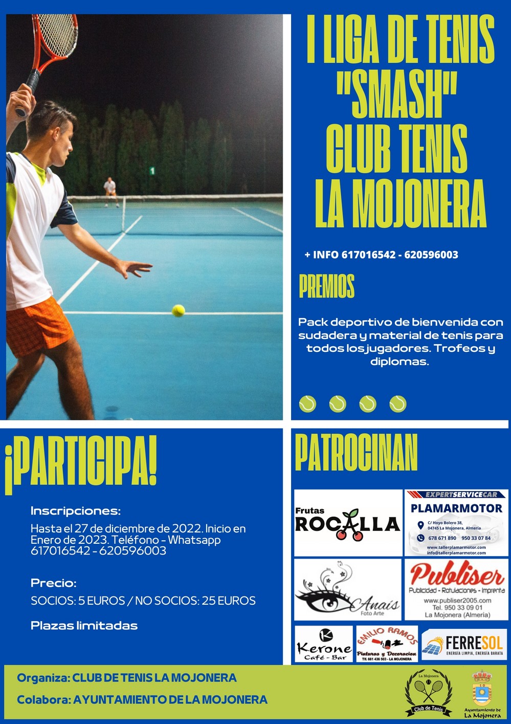 Abierto el plazo de inscripción para la ‘I Liga de tenis Smash’