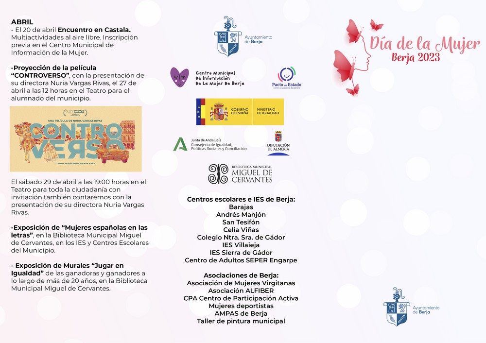 Berja presenta la programación en torno al Día de la Mujer 2023