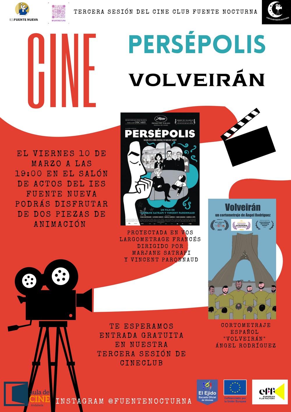 El IES Fuente Nueva lleva a cabo la tercera sesión de 'Cine Club Fuente Nocturna' en la que conmemoran el 8M