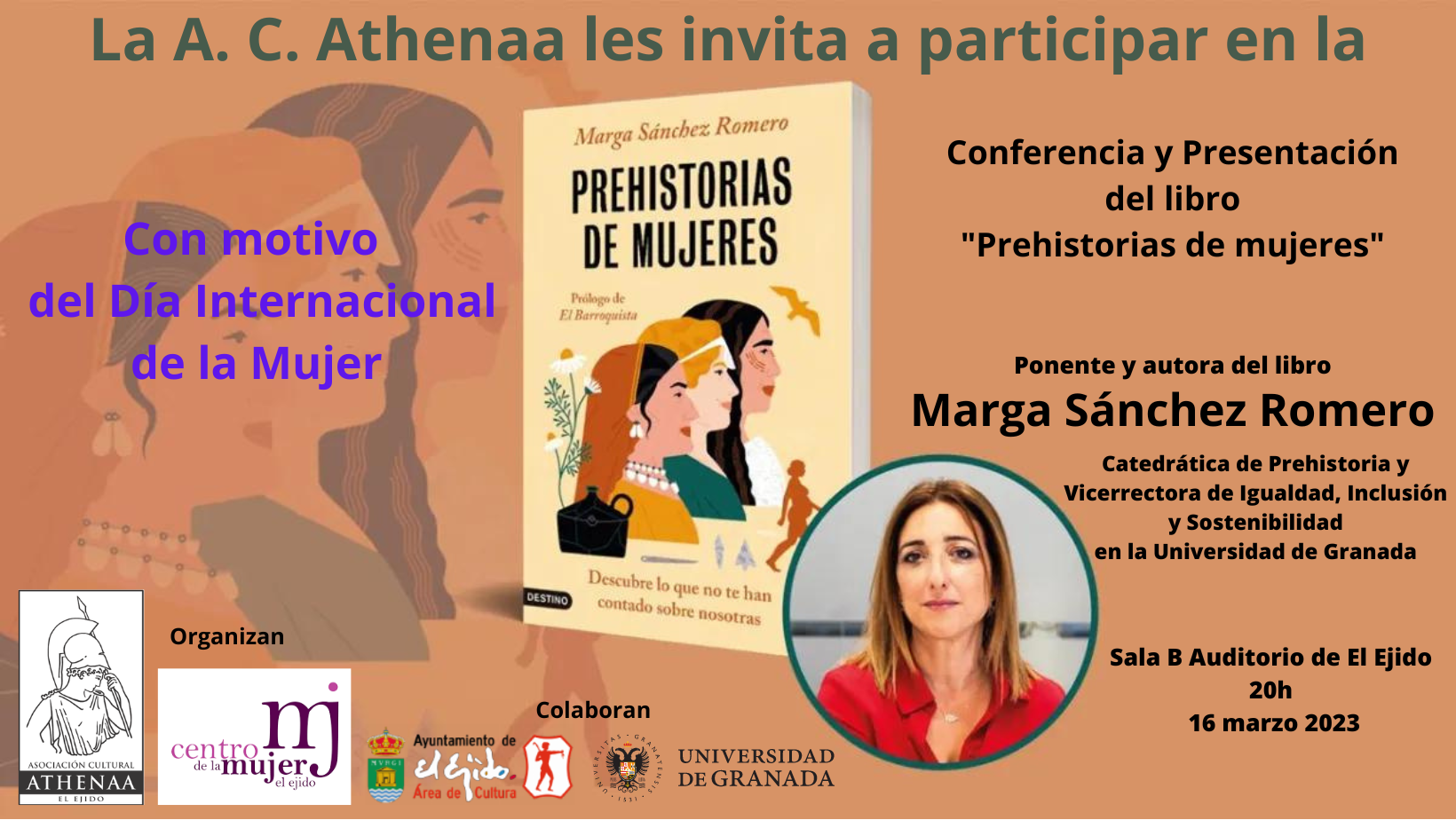 Conferencia y presentación del libro 'Prehistorias de mujeres' en El Ejido este jueves 16