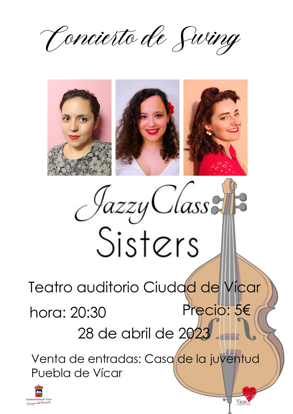 Música Swing con el trío vocal JazzyClass Sisters en el Teatro Auditorio Ciudad de Vícar