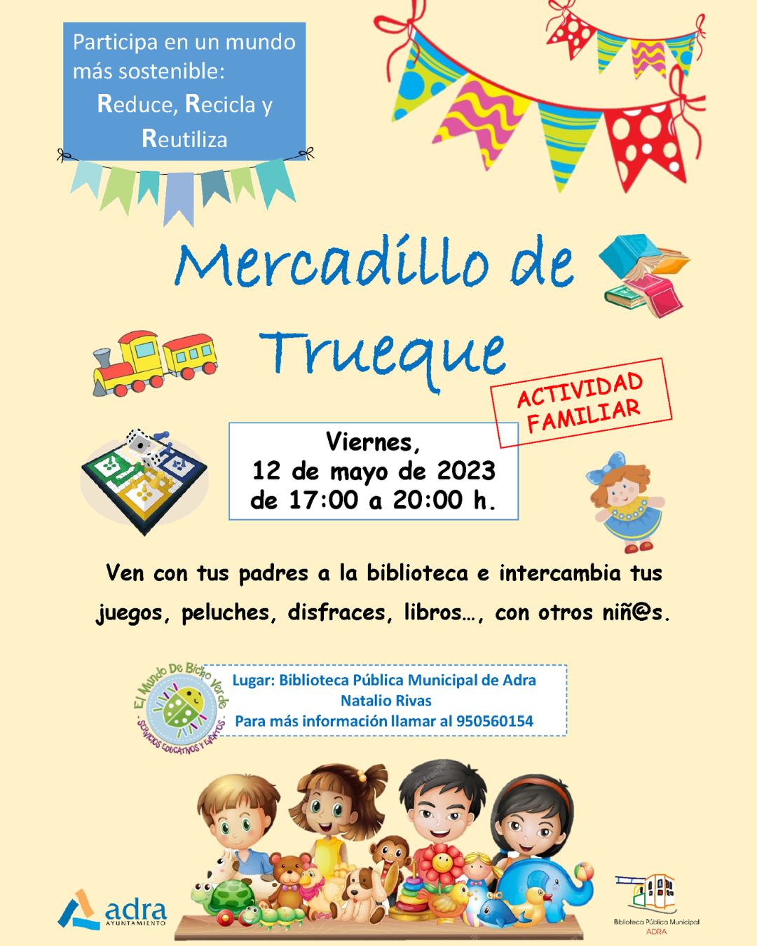 La Biblioteca Municipal de Adra celebra el Día Mundial de las Familias con un Mercadillo de Trueque