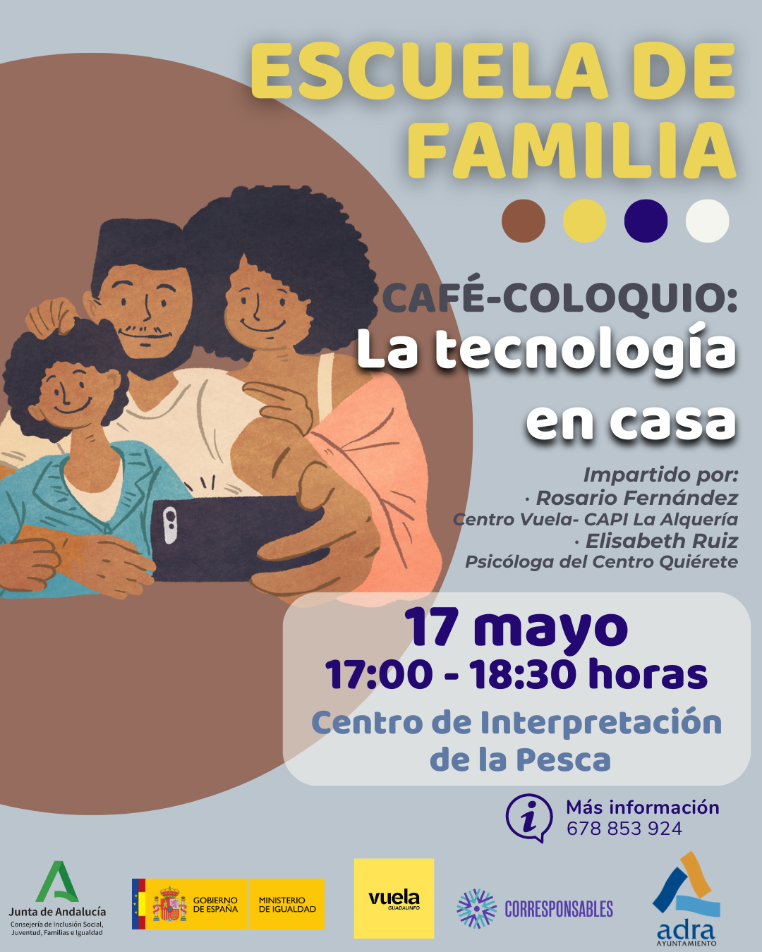 La Escuela de Familia de Adra continúa el próximo 17 de mayo con ‘La tecnología en casa’