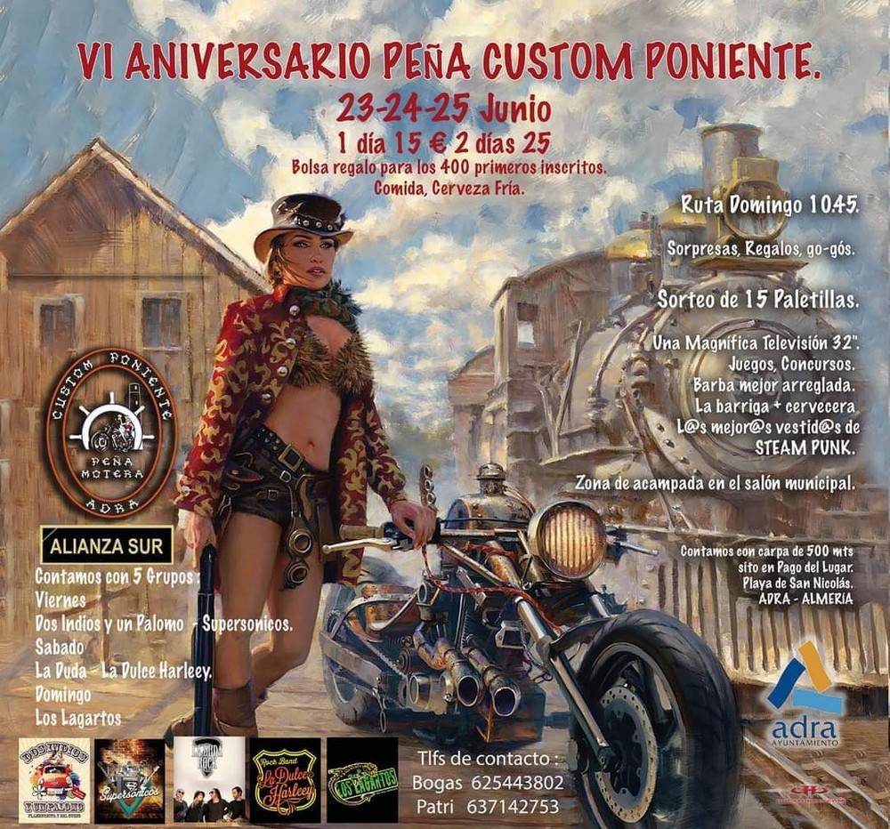 La Peña Custom Poniente celebra este fin de semana su VI Aniversario con conciertos y actividades moteras