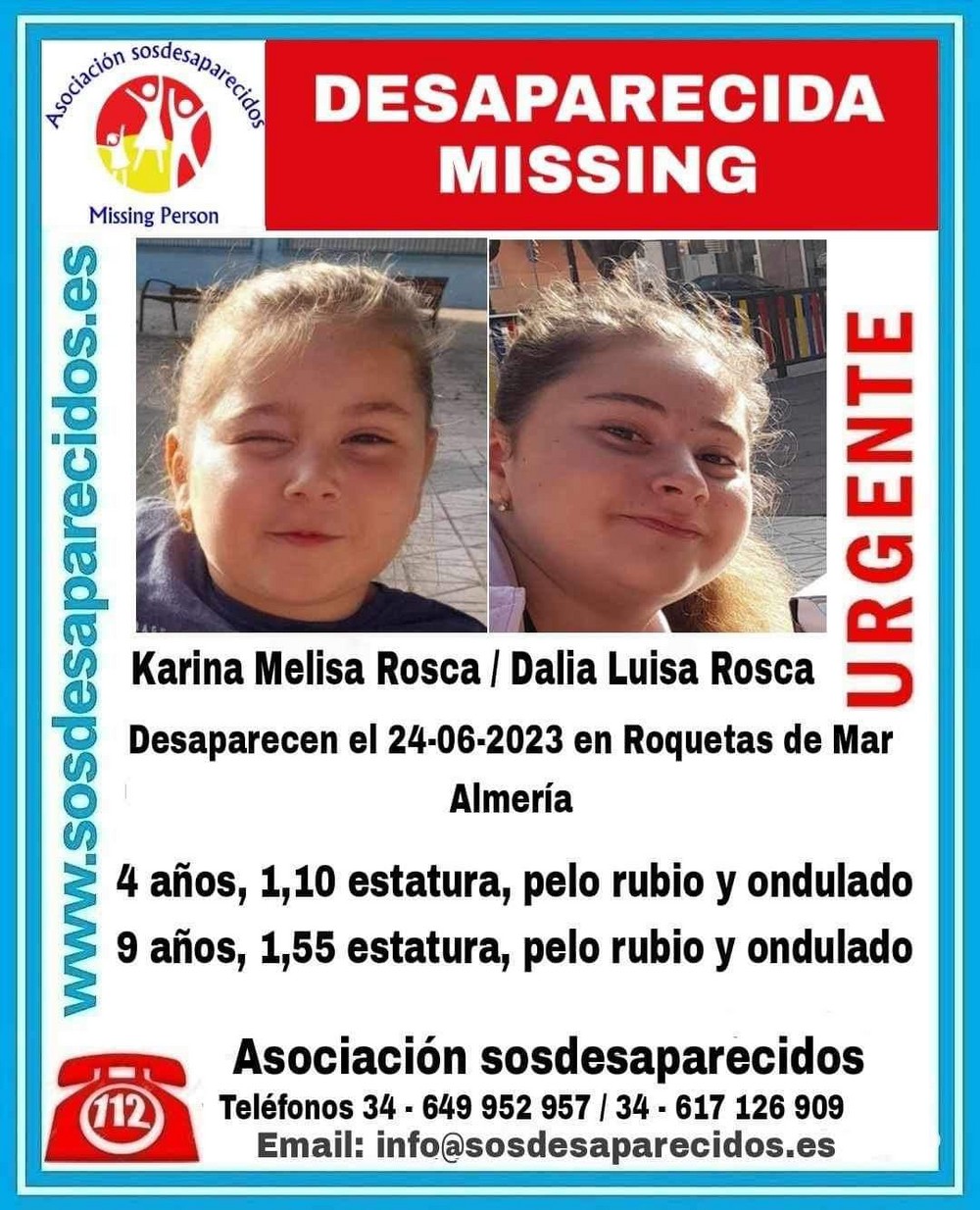 Investigan la desaparición de dos hermanas de 4 y 9 años en Roquetas de Mar