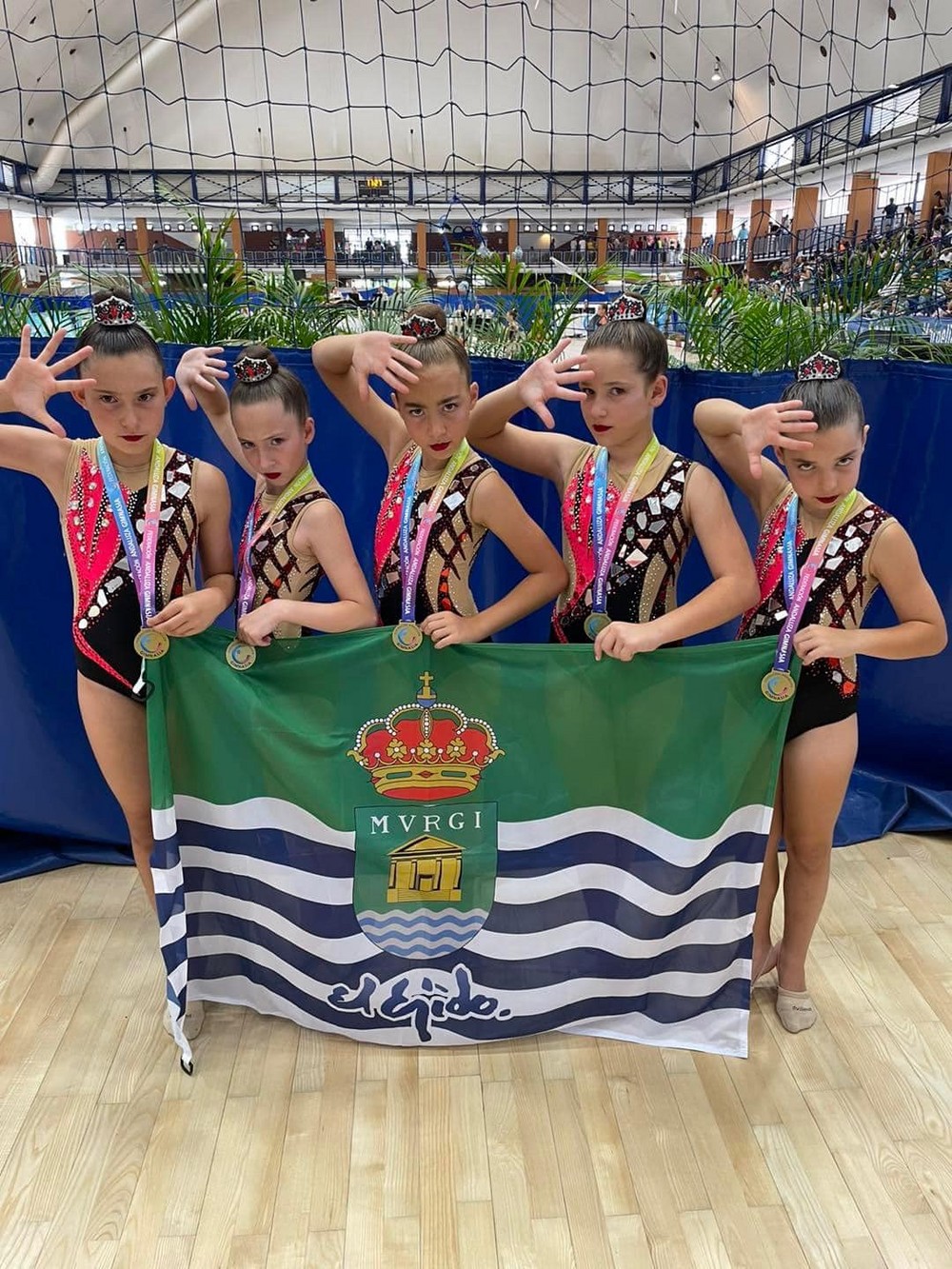 El conjunto Alevín A del Club Rítmica El Ejido, campeón de Andalucía