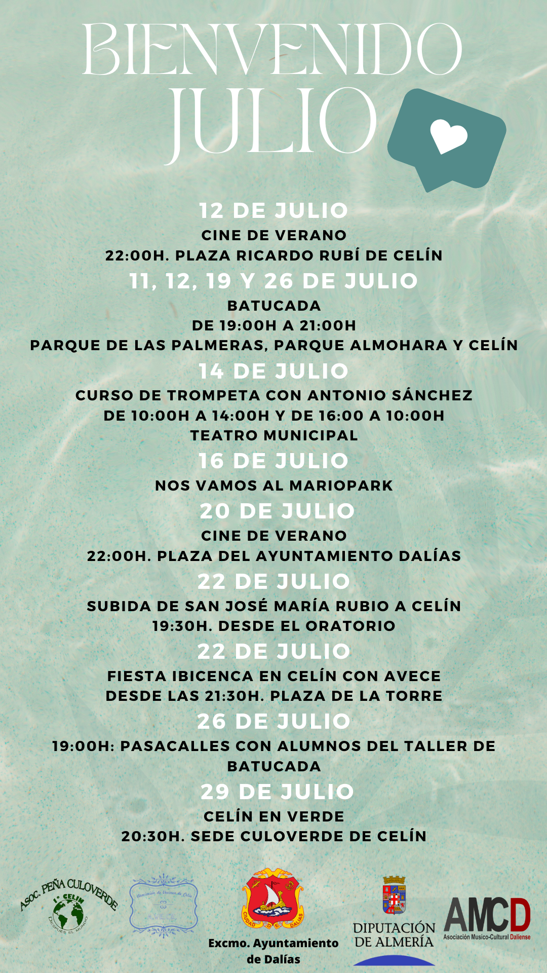 Dalías presenta la programación de julio con actividades variadas y adaptadas a todos los públicos