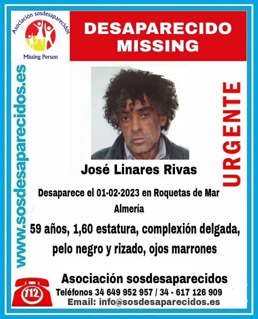 Buscan a un vecino de Roquetas de Mar desaparecido el pasado febrero