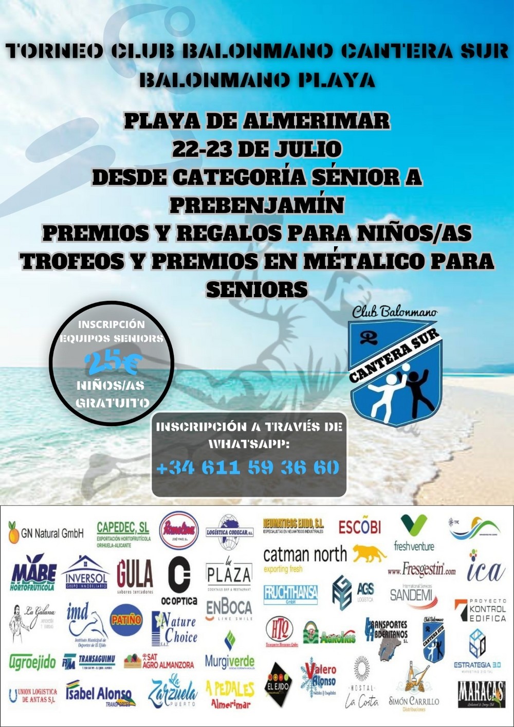 Almerimar acoge este fin de semana el Torneo de Balonmano Playa del CBM Cantera Sur El Ejido