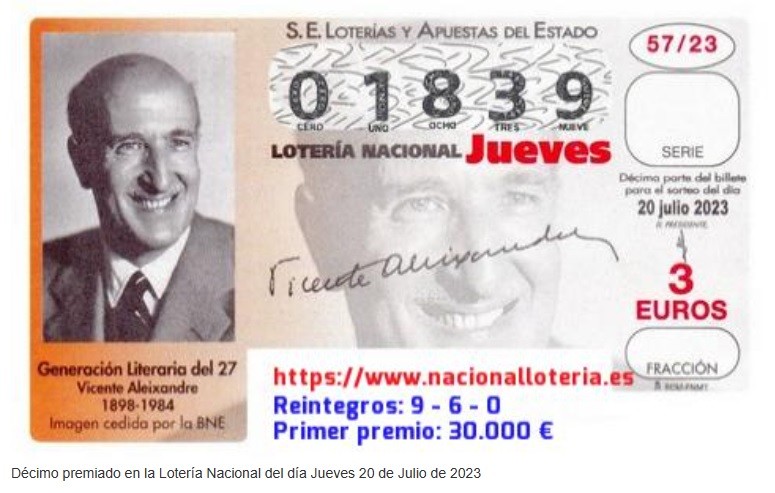 El sorteo de la Lotería Nacional del jueves deja el primer premio en El Ejido y Dalías