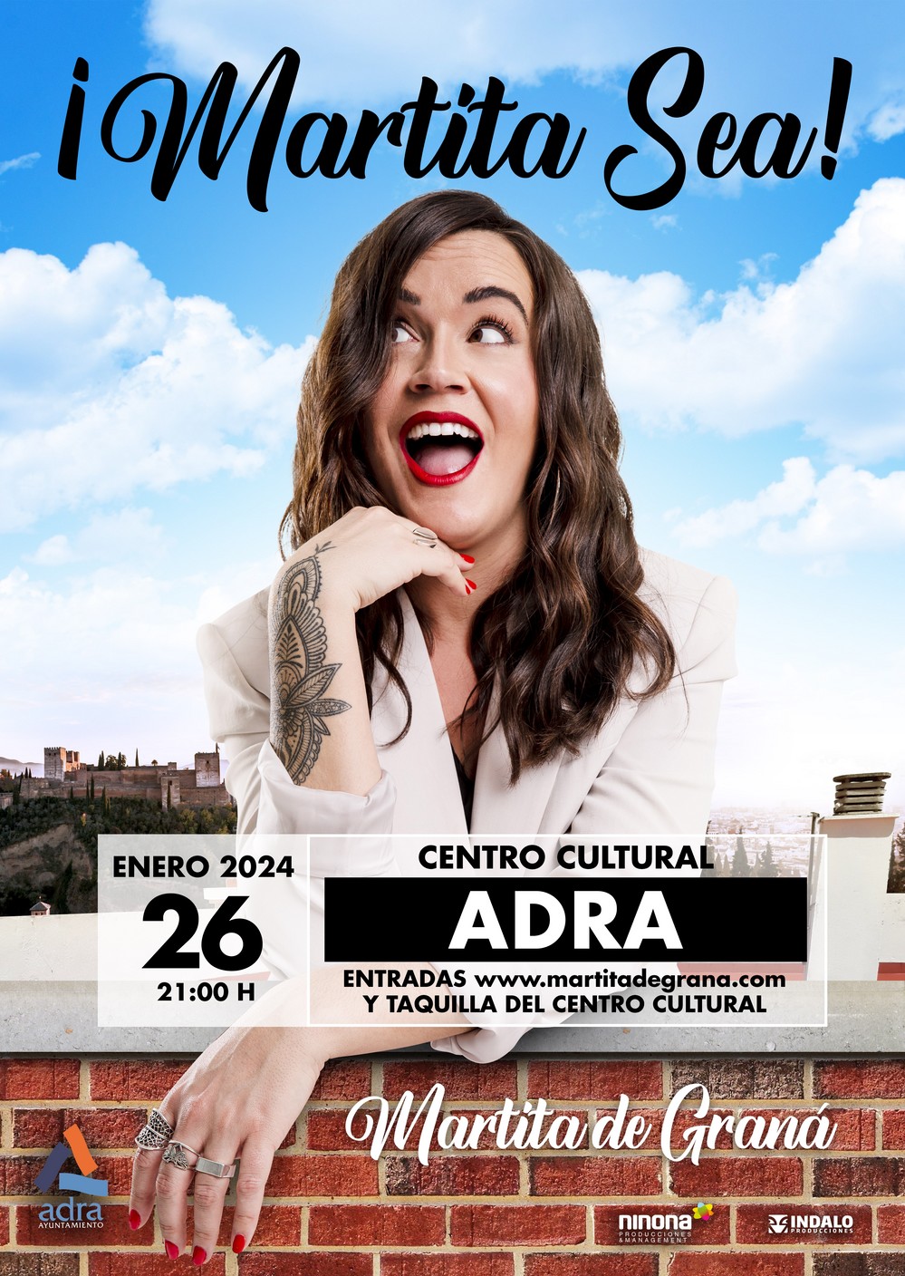 El humor de Martita de Graná visita Adra el próximo 26 de enero con su nuevo espectáculo ‘¡Martita Sea!’