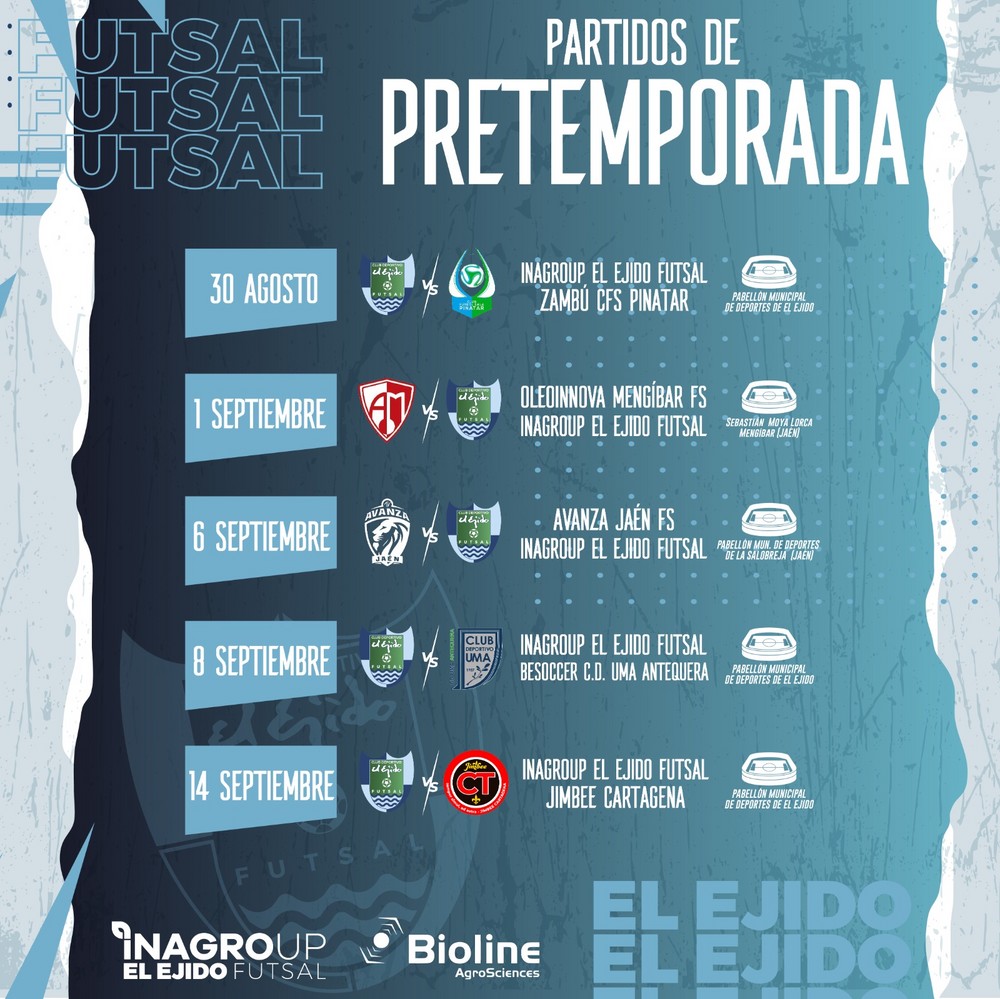 Inagroup El Ejido Futsal se medirá a Avanza Jaén y Jimbee Cartagena en pretemporada