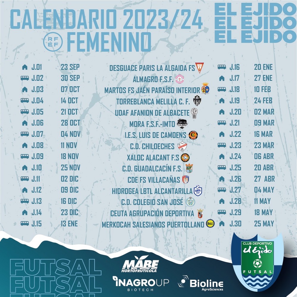 Desguaces París La Algaida, primer rival de Liga para Inagroup Mabe El Ejido Futsal
