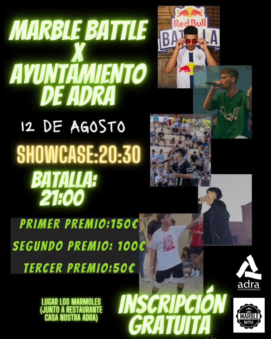 Ayuntamiento de Adra y ‘Marble Battle’ se unen en la primera batalla de gallos organizada en la ciudad