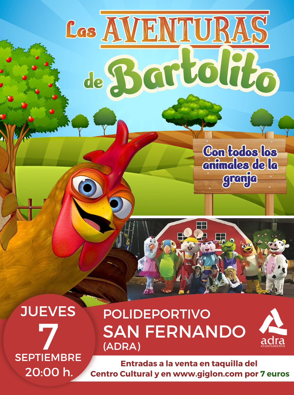 ‘Las Aventuras de Bartolito’ aterriza en Adra para el disfrute de los más pequeños en los días grandes de la ciudad