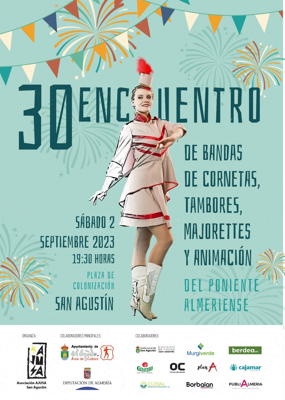 San Agustín acogerá el 30  Encuentro de Bandas de Cornetas, Tambores, Majorettes y Animación del Poniente Almeriense