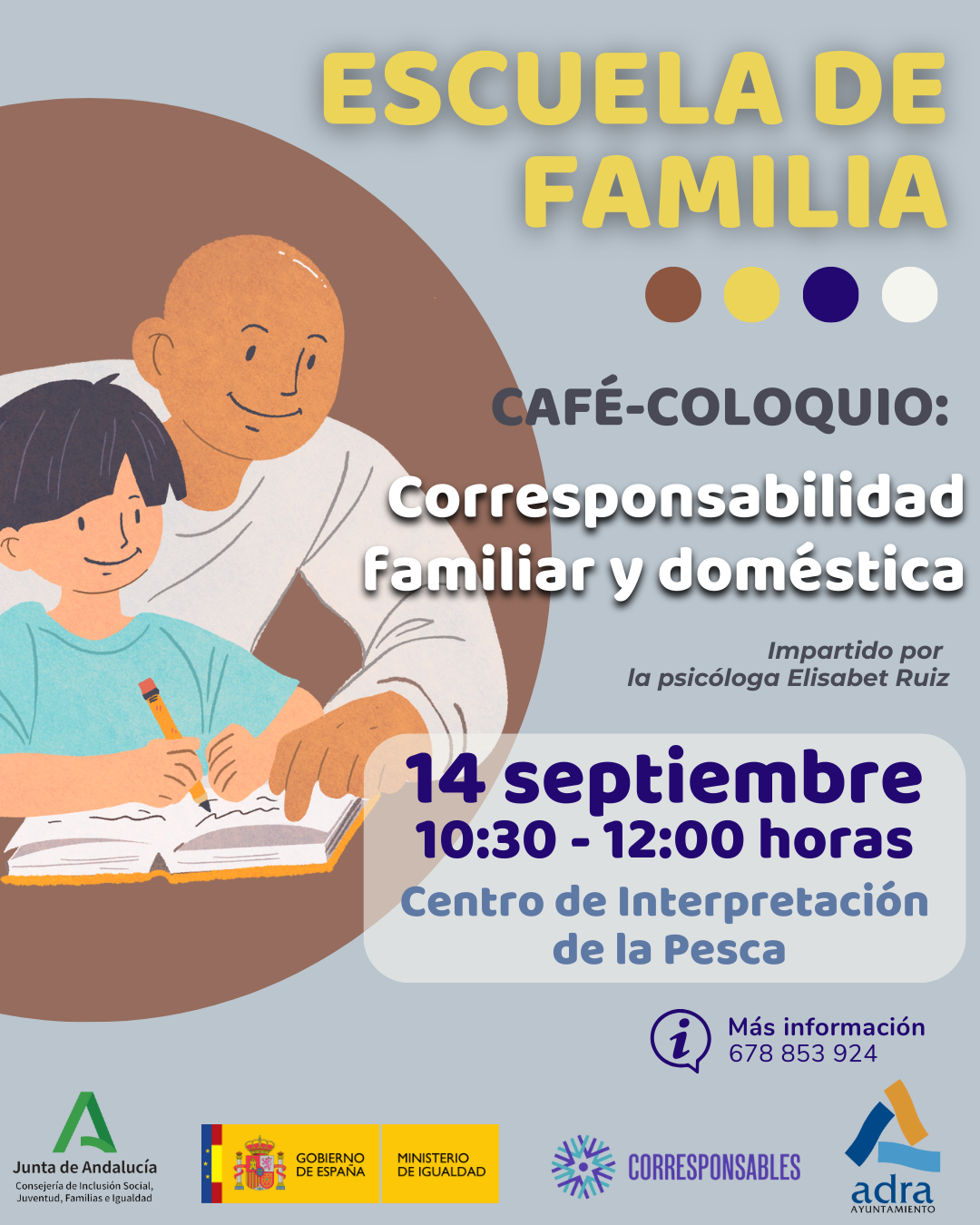La Escuela de Familia regresa al Centro de Interpretación de la Pesca de Adra con un coloquio sobre corresponsabilidad