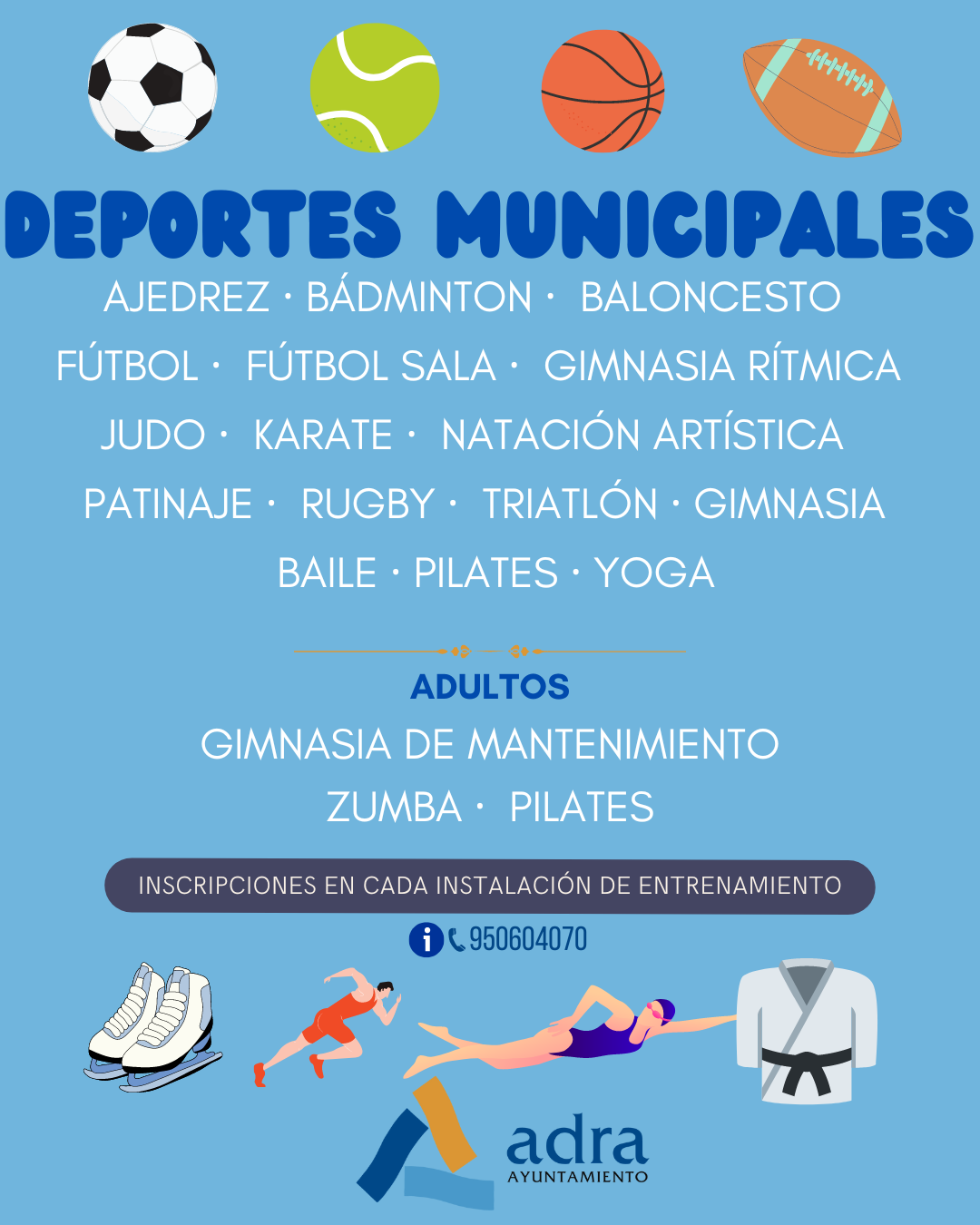 Inscripciones abiertas en deportes y cultura para la temporada 2023-2024 de las Escuelas Municipales de Adra