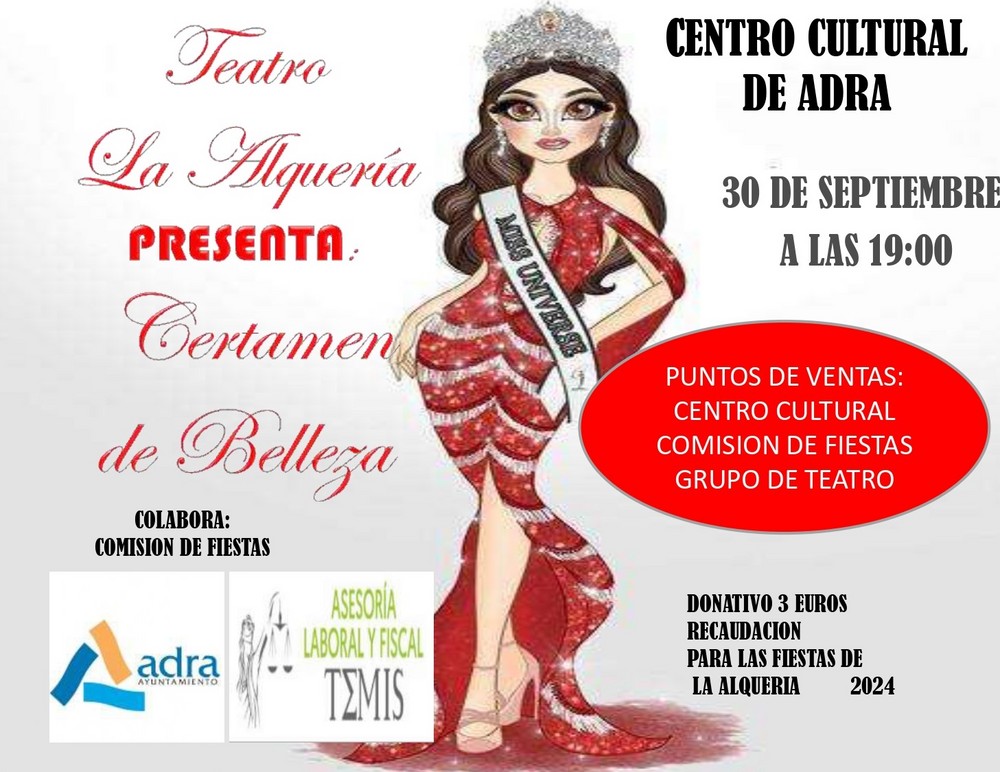 El conjunto teatral de La Alquería presenta su obra ‘Certamen de Belleza’ el próximo 30 de septiembre en el Centro Cultural de Adra