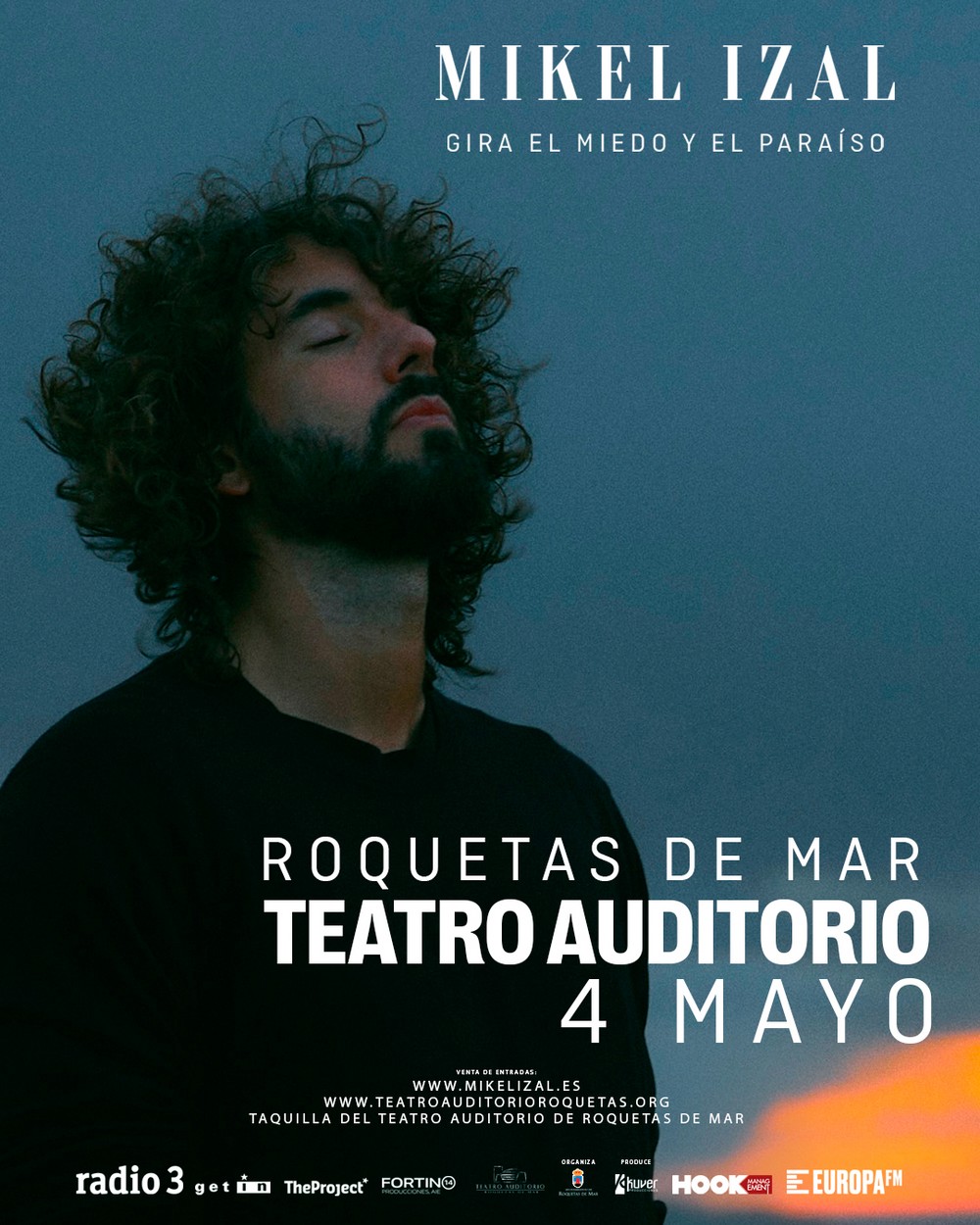 Mikel Izal actuará en el Teatro Auditorio de Roquetas de Mar en su gira de presentación ‘El miedo y el paraíso’