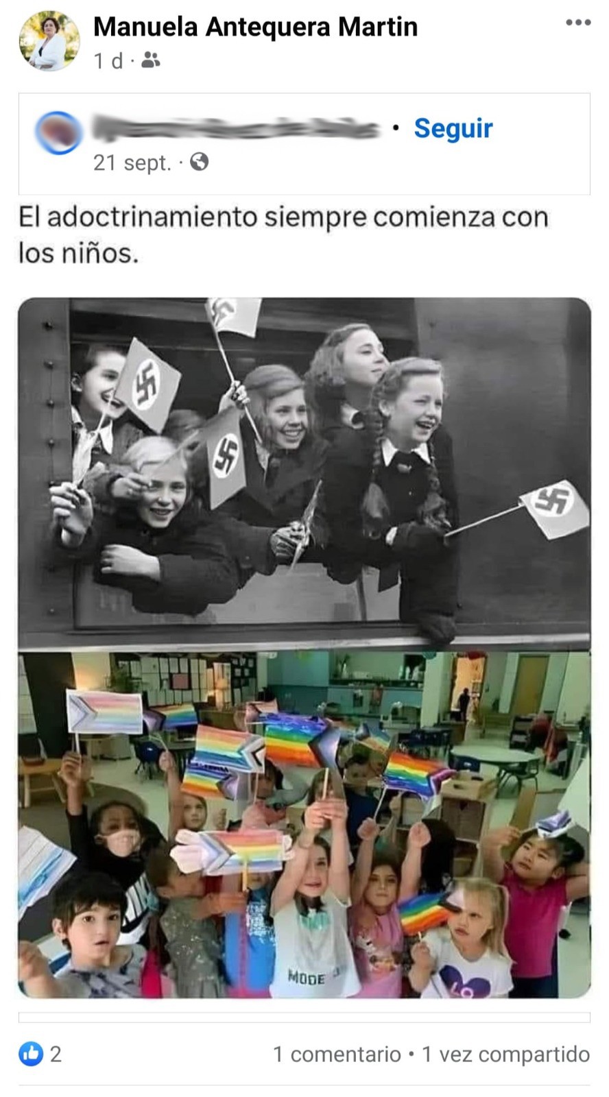 Tod@s exige la dimisión de la concejala del PP Manuela Antequera por equiparar en redes el adoctrinamiento nazi con la defensa del colectivo LGTB+