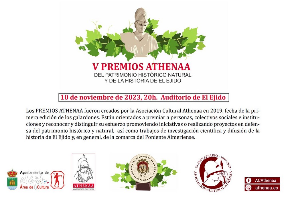 Athenaa emite el fallo de los V Premios del Patrimonio Histórico, Natural y de Historia de El Ejido