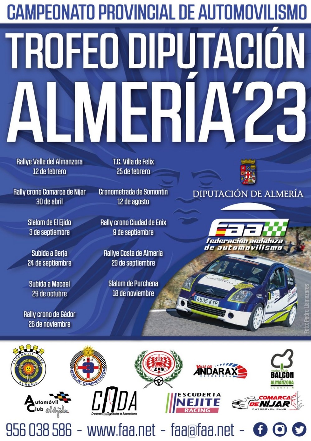El Ejido, Berja, Felix y Enix, entre las pruebas del Campeonato Provincial de Automovilismo 2023