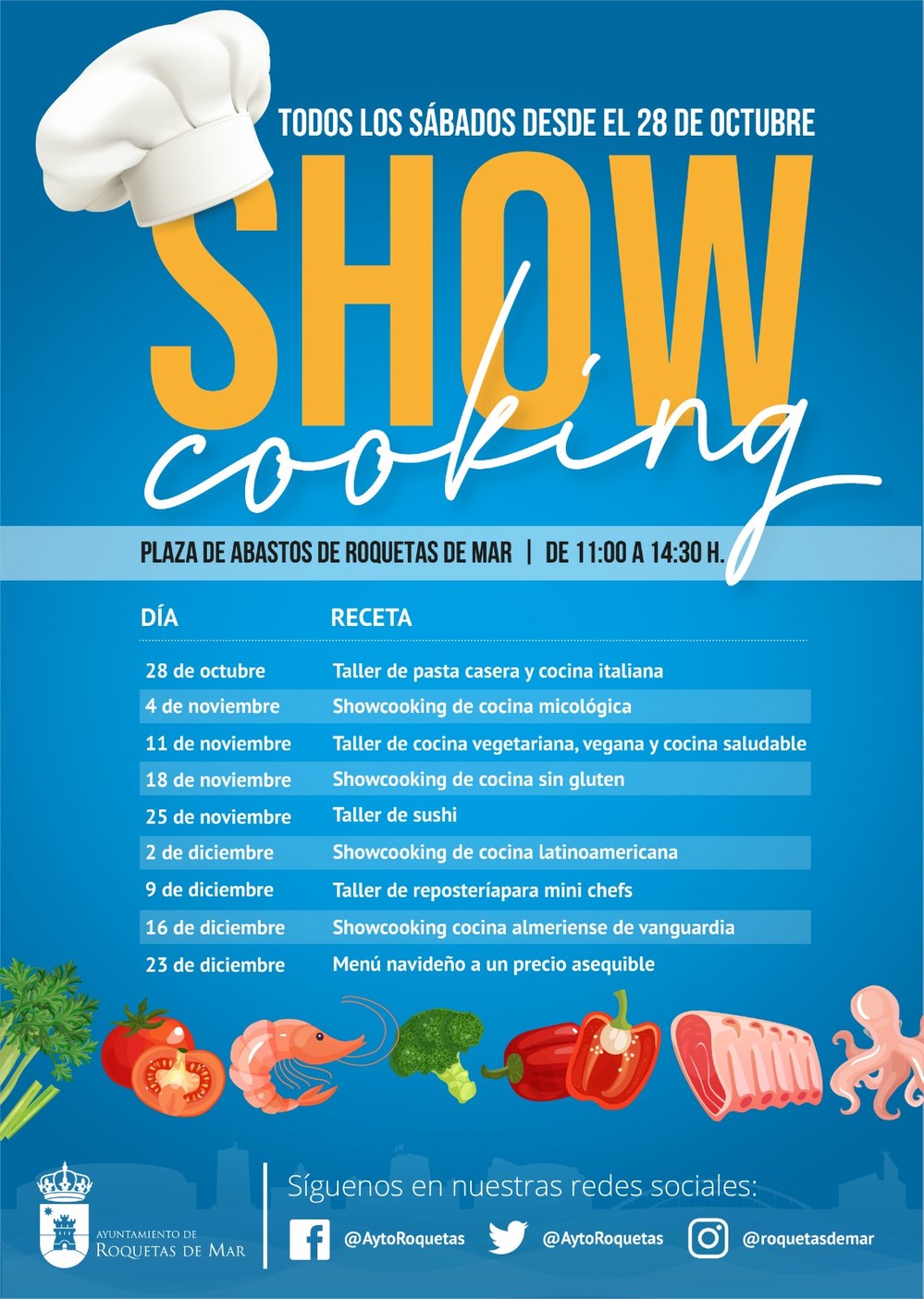 El Ayuntamiento crea un espacio “showcooking” en la Plaza de Abastos de Roquetas de Mar