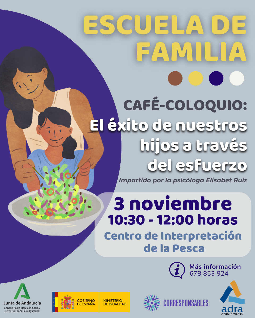 La Escuela de Familia presenta el 3 de noviembre el café-coloquio ‘El éxito de nuestros hijos a través del esfuerzo’