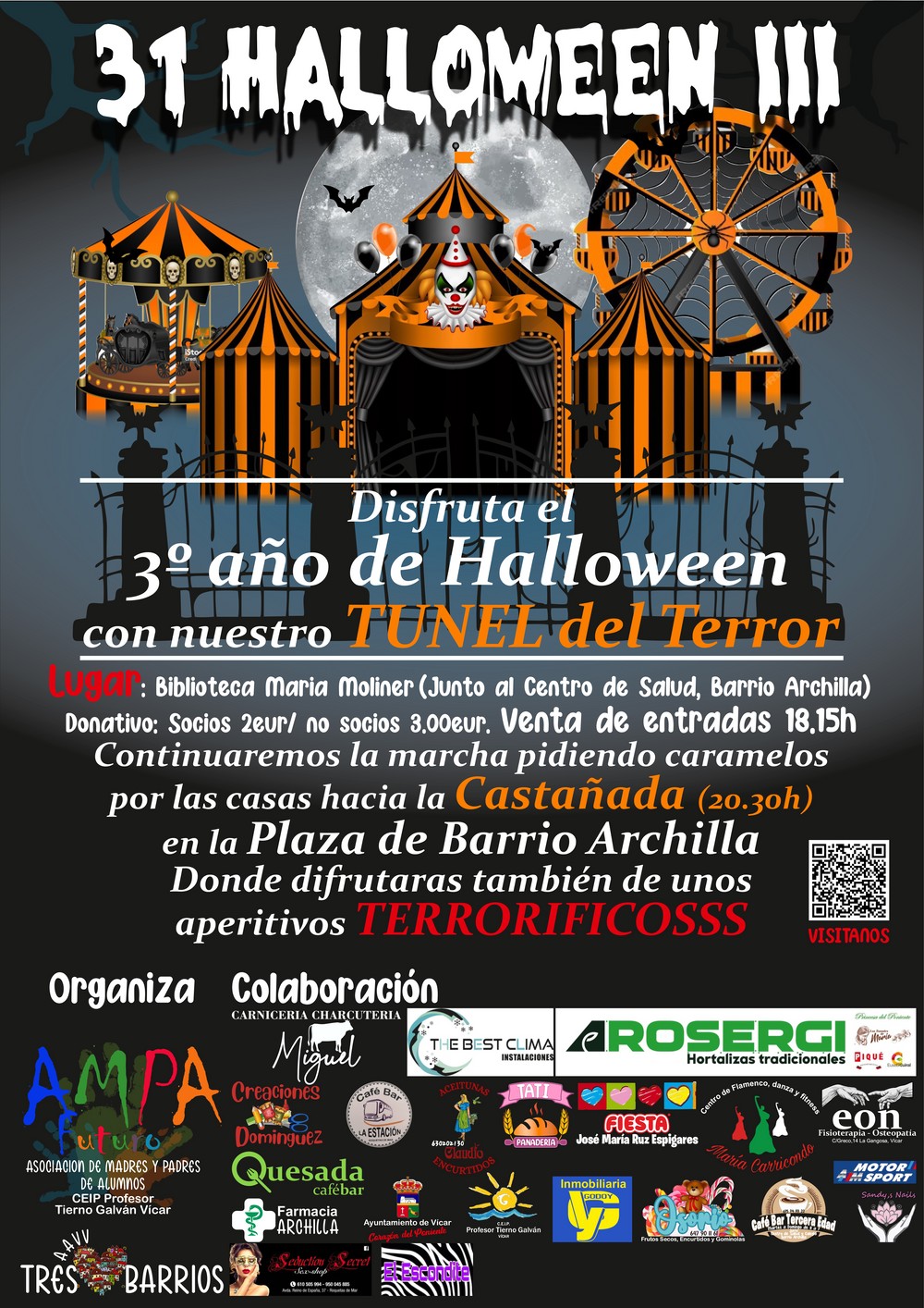 Vuelve el Túnel del Terror al Barrio Archilla-Cañada Sebastiana en su particular Noche de Halloween