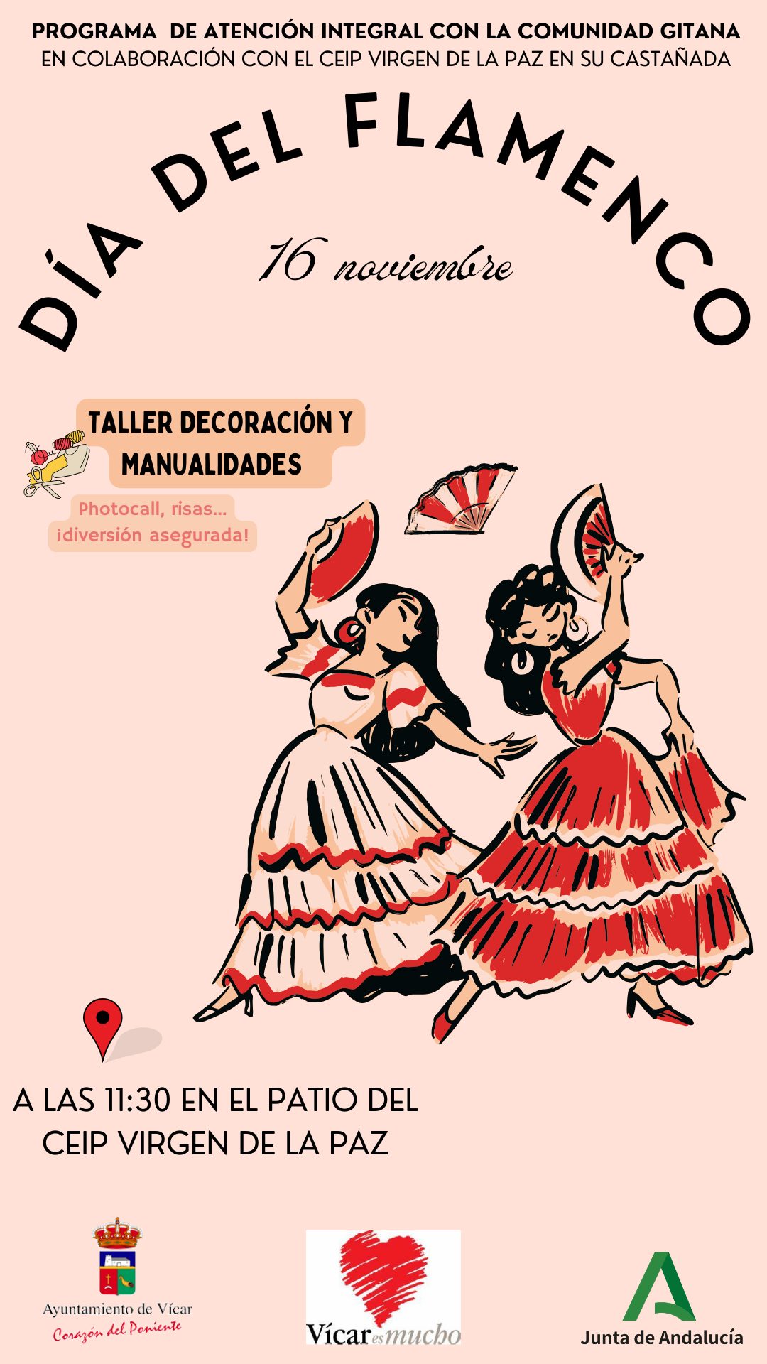 Escolares de Vícar participarán junto a la comunidad gitana en los actos del Día Internacional del Flamenco