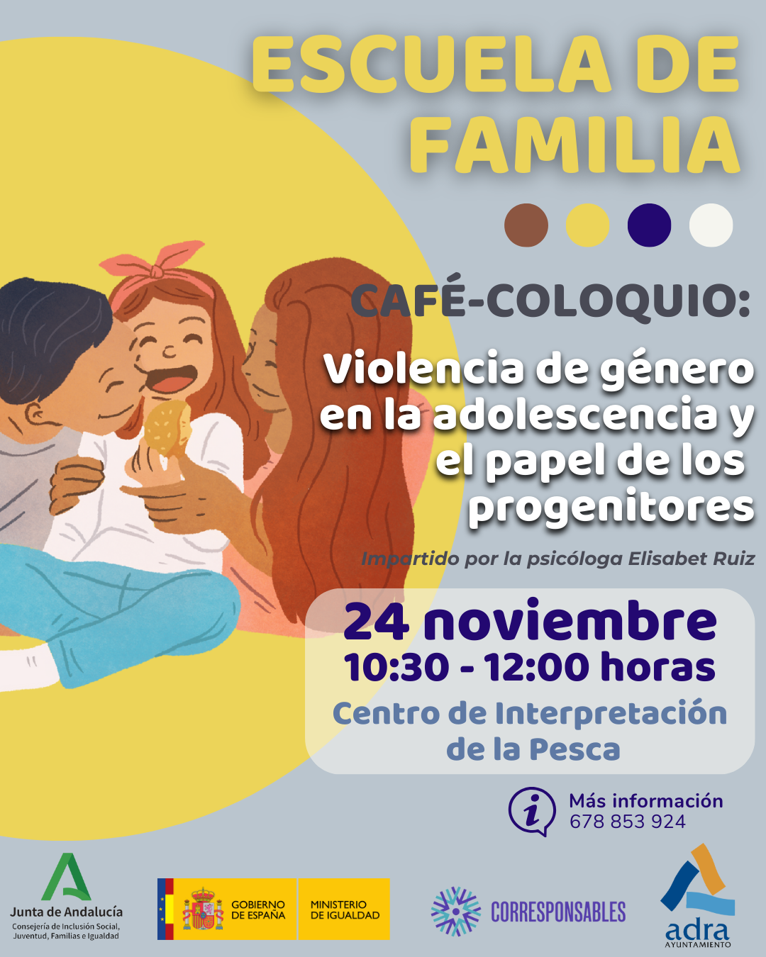 La Escuela de Familia de Adra continúa con un coloquio sobre violencia de género en la adolescencia