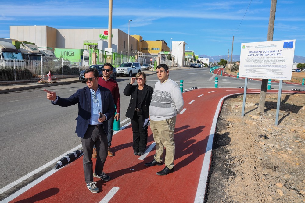 El nuevo carril bici de San Agustín añade un kilómetro más al entramado viario saludable del municipio