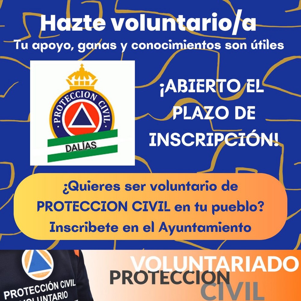 Dalías abre el plazo de inscripción a nuevos voluntarios de protección civil