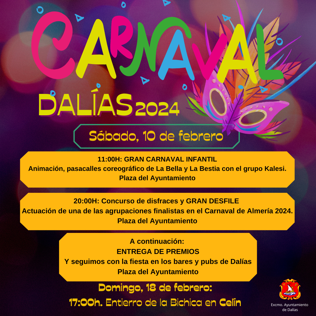 El Ayuntamiento de Dalías anuncia las bases del concurso del Carnaval 2024