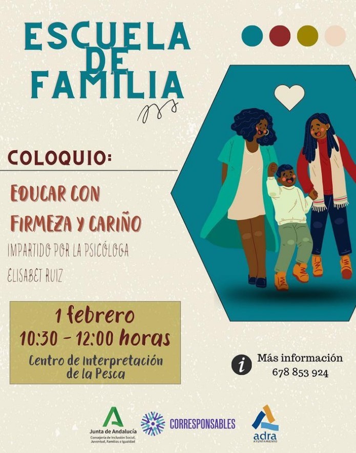 La Escuela de Familia de Adra presenta el coloquio ‘Educar con firmeza y cariño’ el próximo 1 de febrero