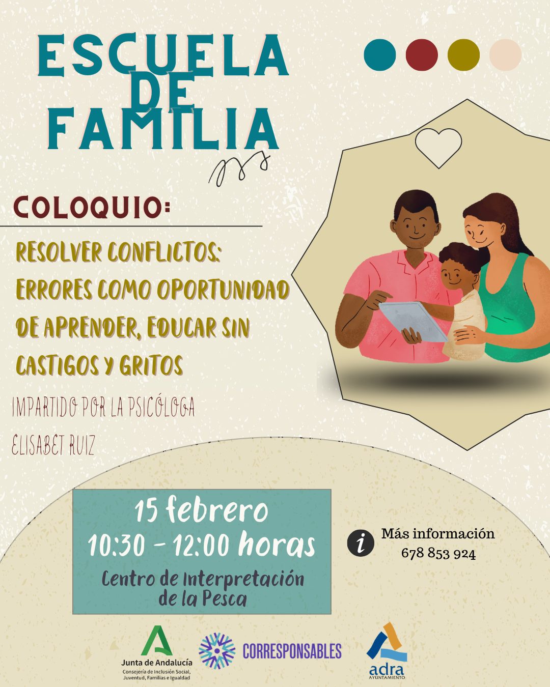 La Escuela de Familia de Adra presenta el coloquio ‘Resolver conflictos: errores como oportunidad’