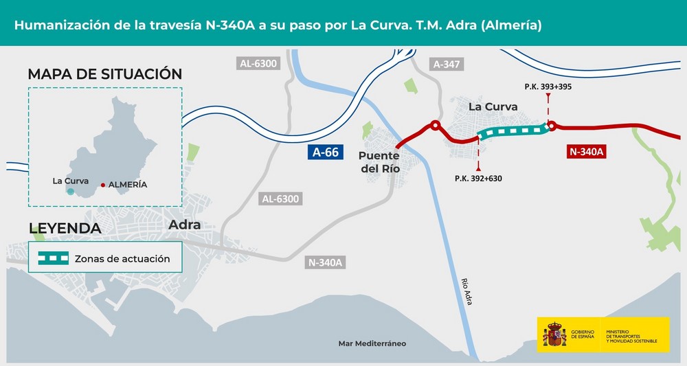 El Ministerio aprueba definitivamente los trazados de las nuevas travesías de la N340 a su paso por Adra y Balanegra