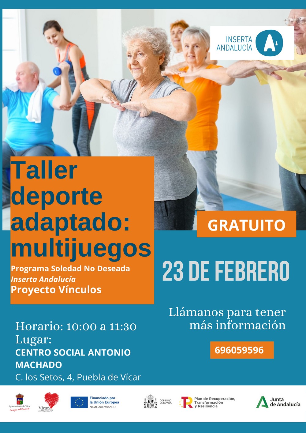 Taller de deporte adaptado y multijuegos para mayores en Vícar