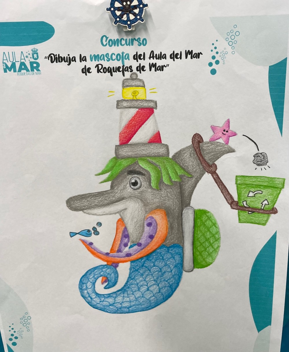 Virginia Martínez gana el concurso de dibujo sobre la mascota del Aula del Mar con un inspirador pez comprometido con el medio ambiente