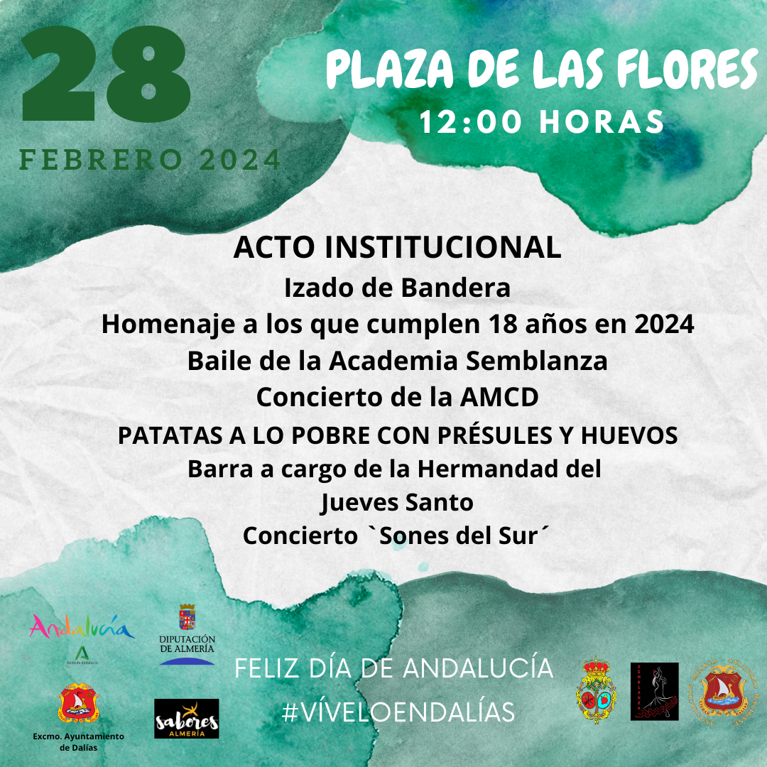 Dalías celebra el Día de Andalucía con actividades para toda la familia en la Plaza de las Flores