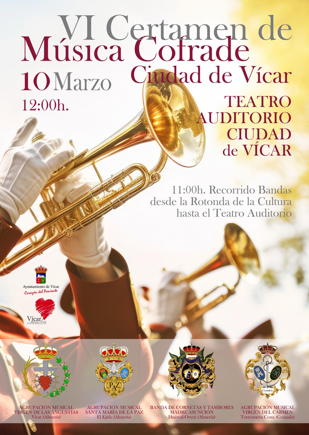 Todo listo para el VI Certamen de Música Cofrade Ciudad de Vícar