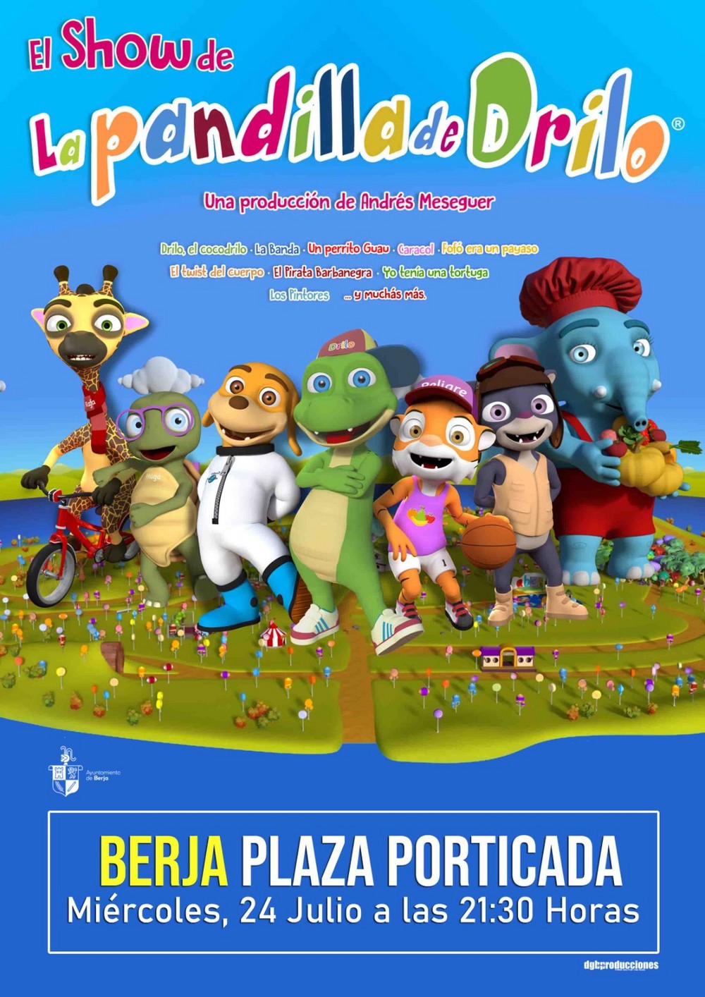 Berja recibirá el show infantil de ‘La Pandilla de Drilo’ en los festivales de la Feria 2024