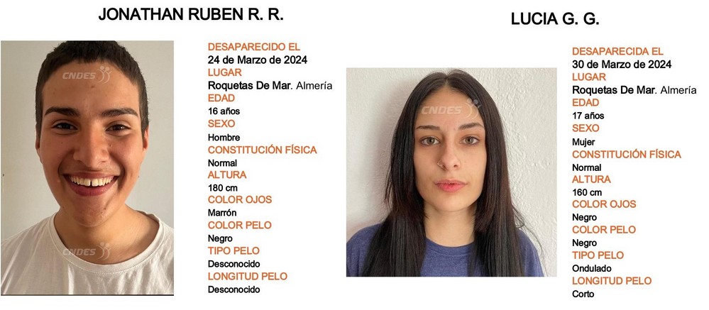 Dos adolescentes desaparecidos en Roquetas desde finales de marzo