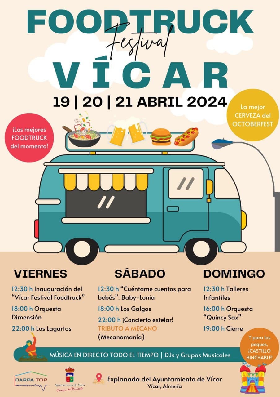 El Foodtruck Festival volverá a llenar de sabores, música y animación el municipio de Vícar