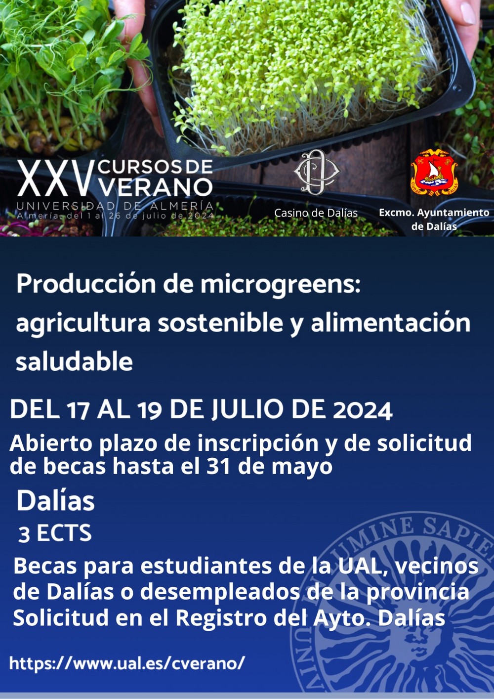 Abierto el plazo de inscripción de matrículas y de solicitud de becas para el Curso de Verano de la UAL en Dalías