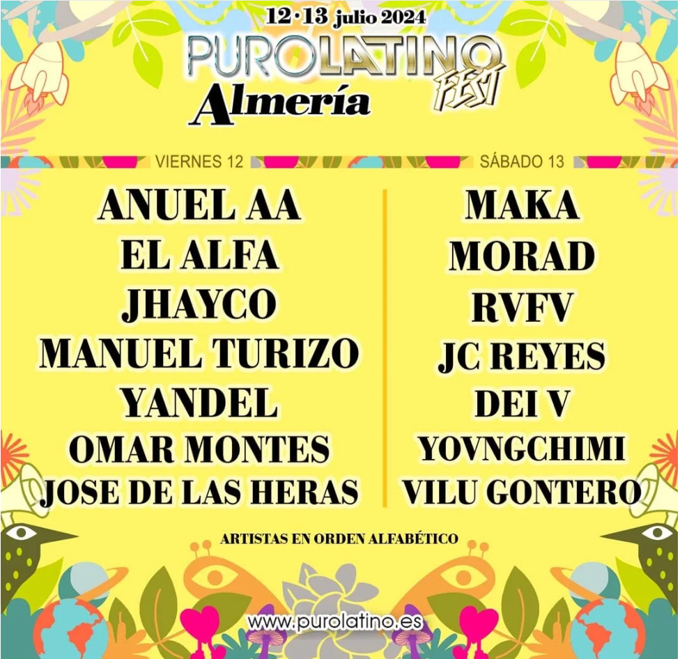 La nueva edición de Puro Latino en Almería reunirá a grandes artistas en el Recinto Ferial